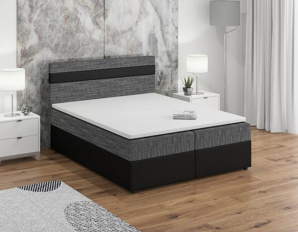 Boxspringová postel s úložným prostorem SISI COMFORT - 120x200, šedá / černá