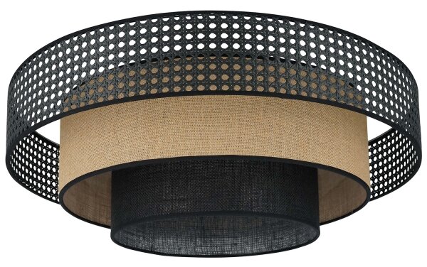Brilagi - LED Stropní svítidlo DAKOTA LUNETA LED/12W/230V pr. 60 cm černá/ratan