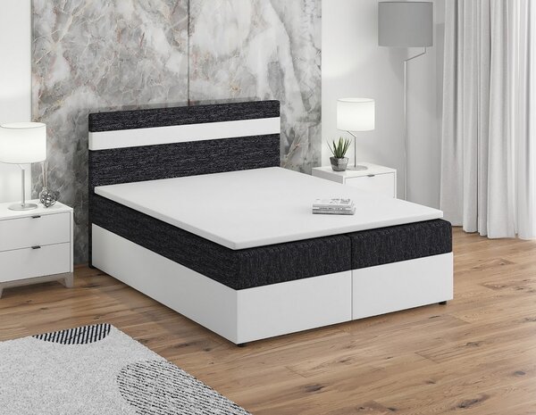 Boxspringová postel s úložným prostorem SISI COMFORT - 120x200, černá / bílá