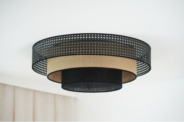 Brilagi - LED Stropní svítidlo DAKOTA LUNETA LED/12W/230V pr. 60 cm černá/ratan