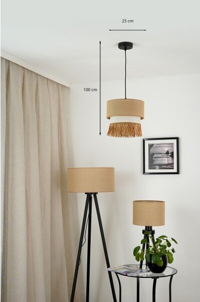 Brilagi - Lustr na lanku WINNETOU BOHO 1xE27/15W/230V pr. 25 cm hnědá/krémová