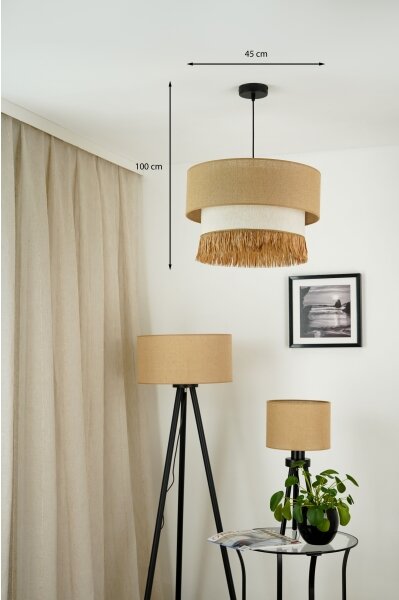 Brilagi - Lustr na lanku WINNETOU BOHO 1xE27/15W/230V pr. 45 cm hnědá/krémová