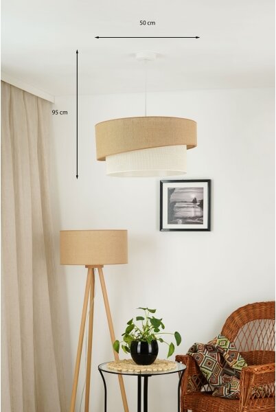 Brilagi - Lustr na lanku SHINE 1xE27/15W/230V pr. 50 cm béžová/krémová