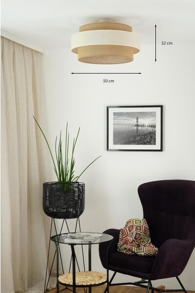 Brilagi - Přisazený lustr SPACE LIGHT 1xE27/15W/230V pr. 50 cm béžová/krémová