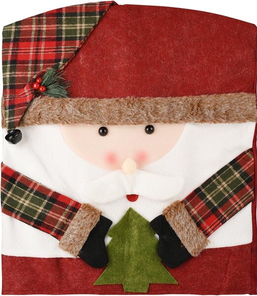 Potah na židli s motivem Santa Clause, rozměry 54x48 cm, určený pro jídelní židle