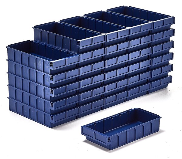 AJ Produkty Plastový box DETAIL, 400x188x80 mm, modrý, bal. 30 ks