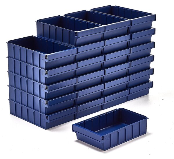 AJ Produkty Plastový box DETAIL, 400x230x100 mm, modrý, bal. 24 ks
