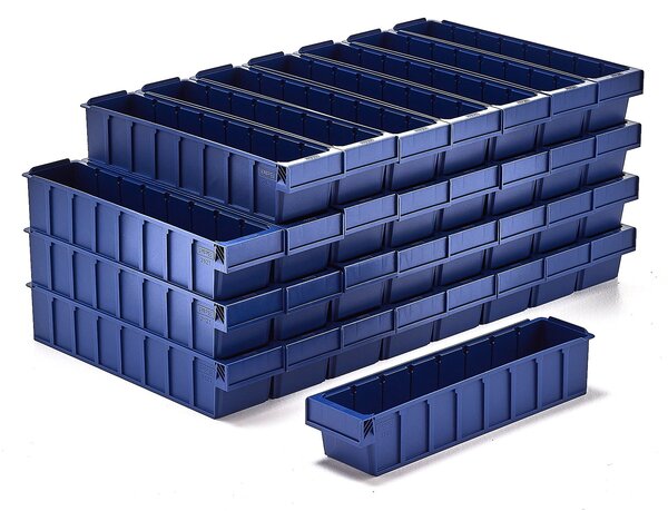 AJ Produkty Plastový box DETAIL, 500x115x100 mm, modrý, bal. 32 ks