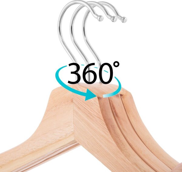 Dřevěná ramínka 30 ks SPRINGOS HG0086 přírodní