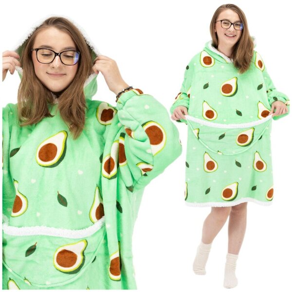 Mikinová deka Oversize s kapucí SPRINGOS HA7571 zelená
