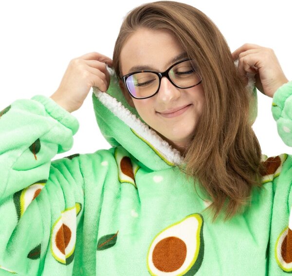 Mikinová deka Oversize s kapucí SPRINGOS HA7571 zelená