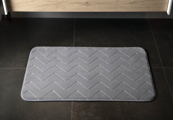 Gedy Gedy, MOUSSE koupelnová předložka, 50x80 cm, 100% polyester, protiskluz, šedá, 96MS508008