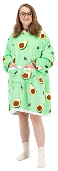 Mikinová deka Oversize s kapucí SPRINGOS HA7571 zelená
