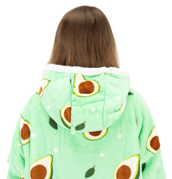 Mikinová deka Oversize s kapucí SPRINGOS HA7571 zelená
