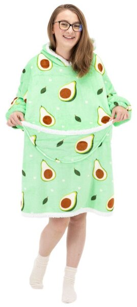 Mikinová deka Oversize s kapucí SPRINGOS HA7571 zelená
