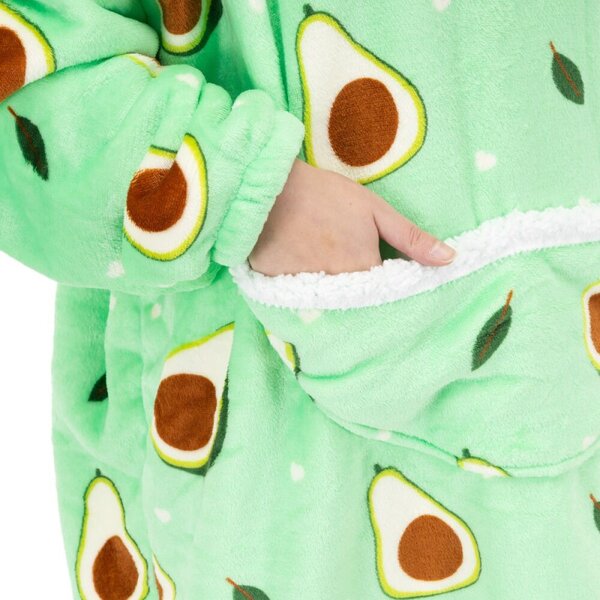 Mikinová deka Oversize s kapucí SPRINGOS HA7571 zelená
