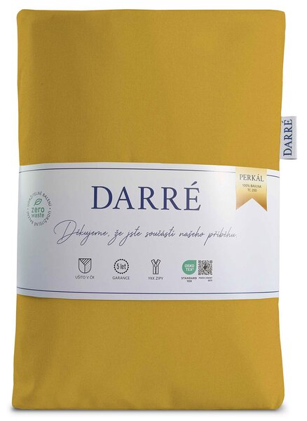 DARRÉ Perkálové bavlněné povlečení Jednobarevné - medově žluté 2 Velikost: 140 x 200 + 70 x 90