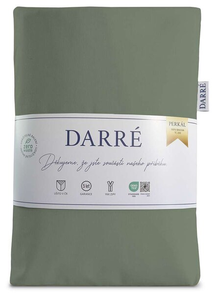DARRÉ Bavlněné povlečení Jednobarevné perkálové - olivové Velikost: 140 x 220 + 70 x 90
