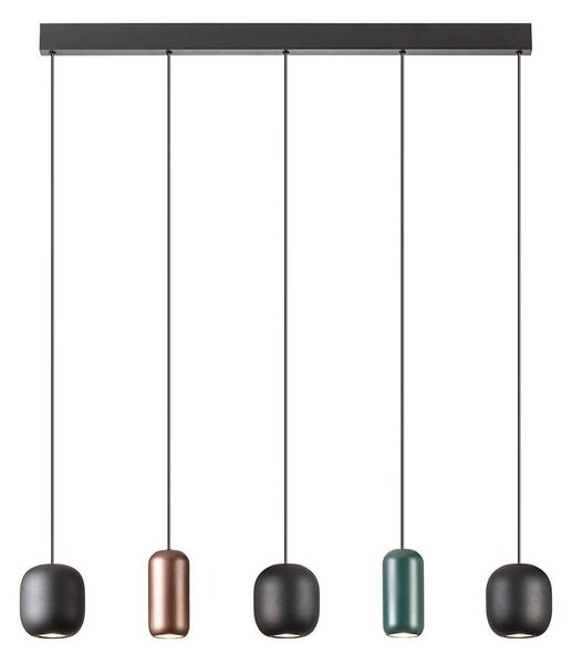 Redo 01-3481 - Lustr na lanku BOOM 5xGU10/10W/230V černá/zelená/hnědá
