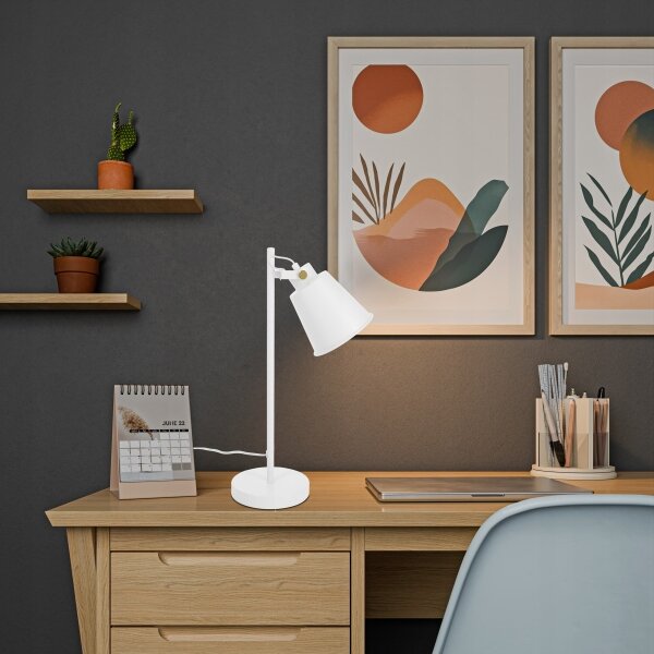 Stolní lampa 1xE27/40W/230V bílá