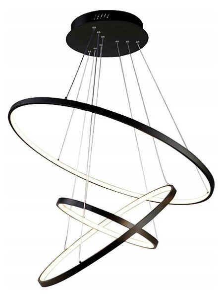 LED Lustr na lanku LED/90W/230V pr. 80 cm černá