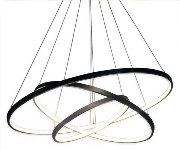 LED Lustr na lanku LED/90W/230V pr. 80 cm černá