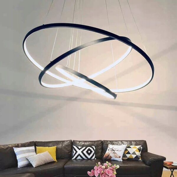 LED Lustr na lanku LED/90W/230V pr. 80 cm černá