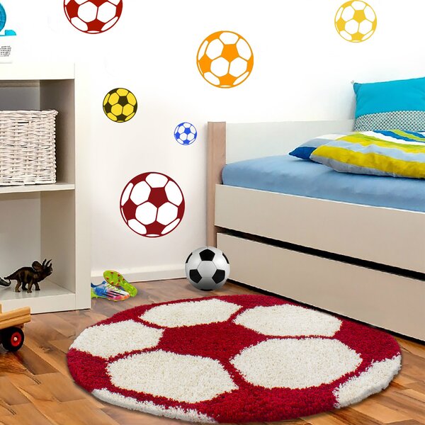 Ayyildiz, Dětský kusový koberec Fun 6001 red, 100x100 (průměr) kruh, červená, dětský pokoj