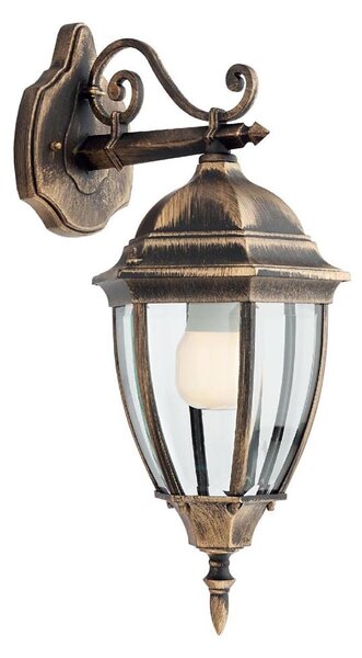 Redo 9605 - Venkovní nástěnná lampa SEVILLA 1xE27/42W/230V IP44 zlatá/patina