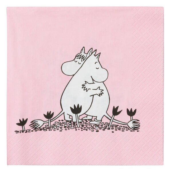Arabia Ubrousky Moomin Love 33x33cm, 20ks / růžové
