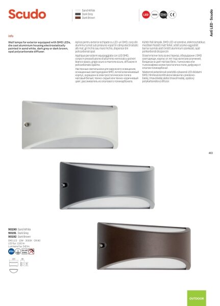 Redo 90192 - LED Venkovní nástěnné svítidlo SCUDO LED/10W/230V 3000K IP54 hnědá
