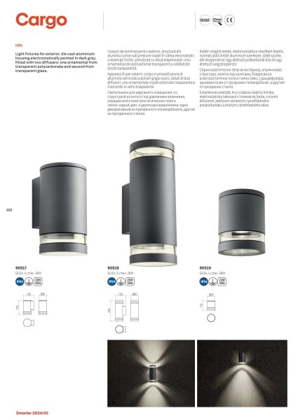 Redo 90517 - Venkovní nástěnné svítidlo CARGO 1xGU10/28W/230V IP54 antracit