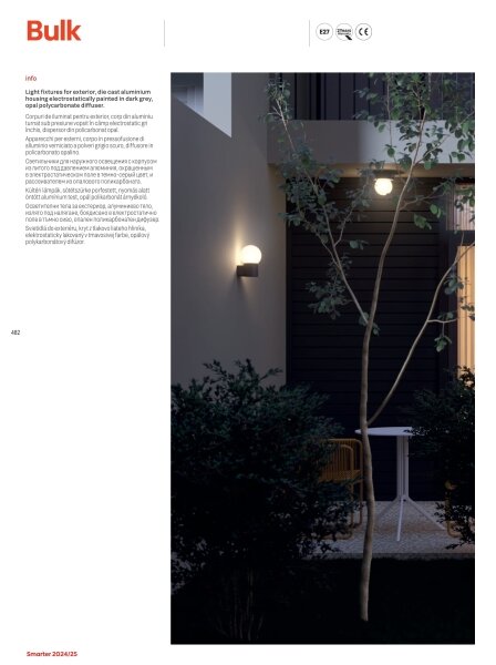 Redo 90643 - Venkovní lampa BULK 1xE27/28W/230V 80 cm IP44 antracit