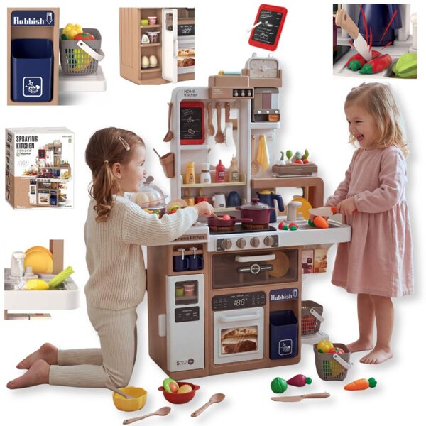 Dětská kuchyňka s efekty béžová TinyMini 70840