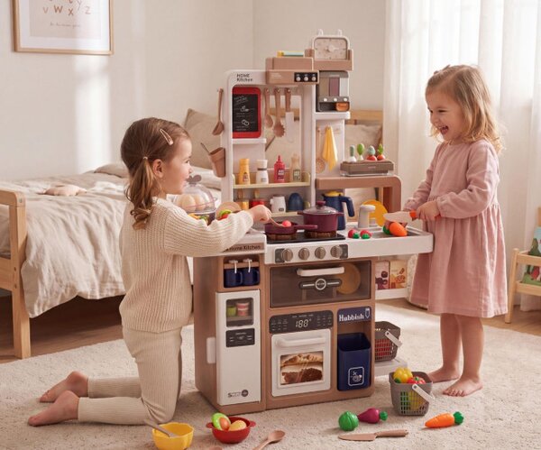 Dětská kuchyňka s efekty béžová TinyMini 70840