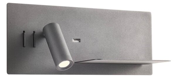 Redo 01-3316 - LED Nástěnné bodové svítidlo BROOK LED/8W/230V + LED/3W USB černá