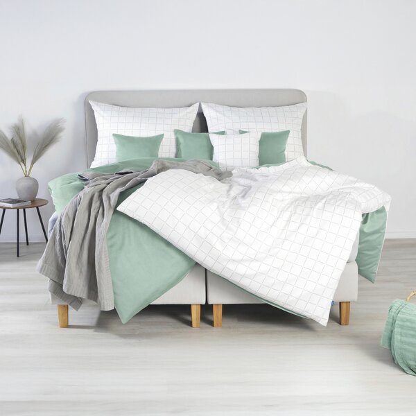 DARRÉ Saténové povlečení Royal Dream - light green Velikost: 140 x 200 + 70 x 90