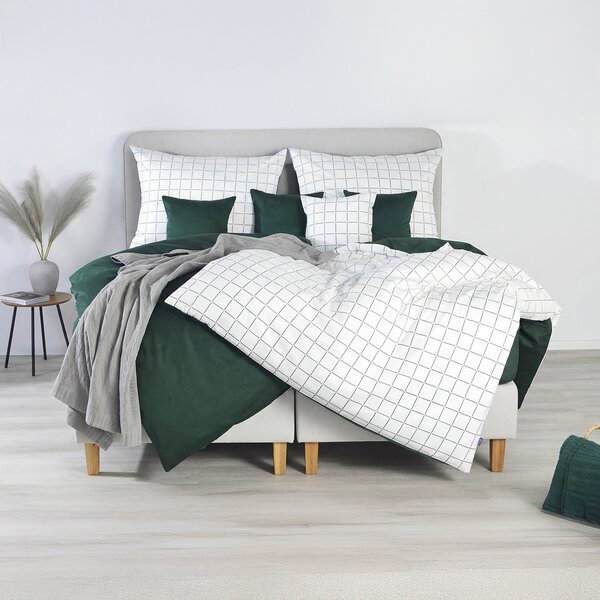 DARRÉ Saténové povlečení Royal Dream - dark green Velikost: 140 x 200 + 70 x 90