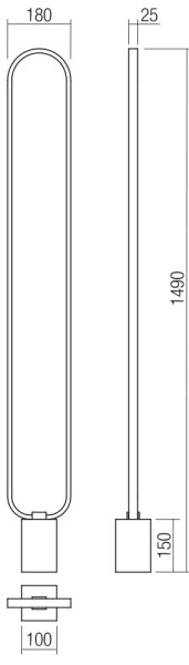Redo 01-3062 - LED Stmívatelná stojací lampa ADO LED/24W/230V zlatá
