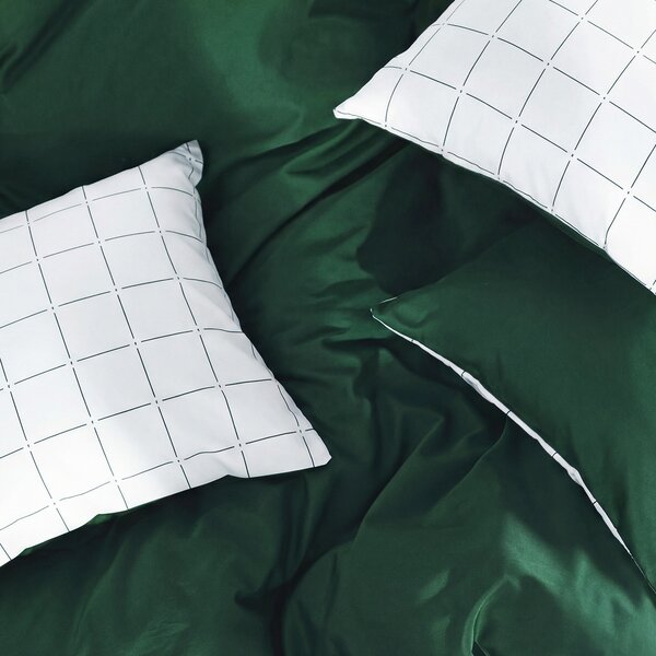 DARRÉ Saténové povlečení Royal Dream - dark green Velikost: 140 x 200 + 70 x 90