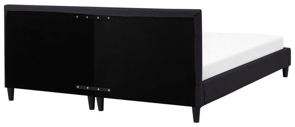 LED postel Tkanina FITOU 180 x 200 cm Černá