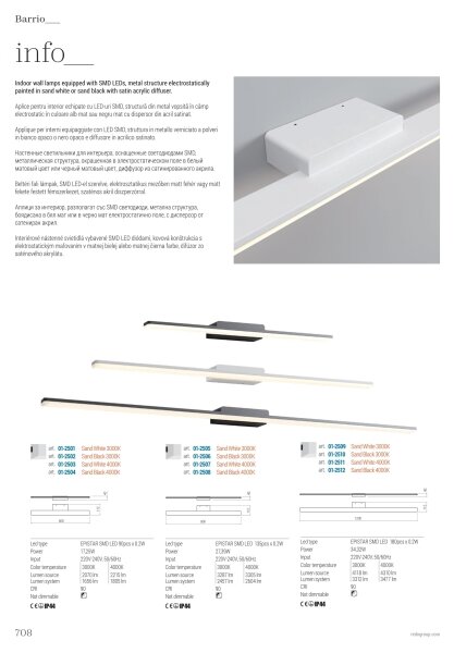 Redo 01-2504- LED Koupelnové osvětlení zrcadla BARRIO LED/17,25W/230V IP44 černá