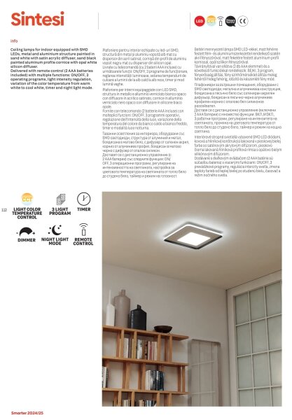 Redo 05-959-LED Stmívatelné stropní svítidlo SINTESI LED/45W/230V 3000-6000K +DO