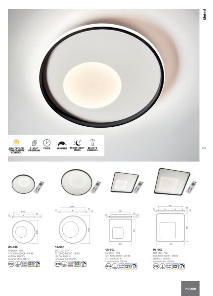 Redo 05-959-LED Stmívatelné stropní svítidlo SINTESI LED/45W/230V 3000-6000K +DO