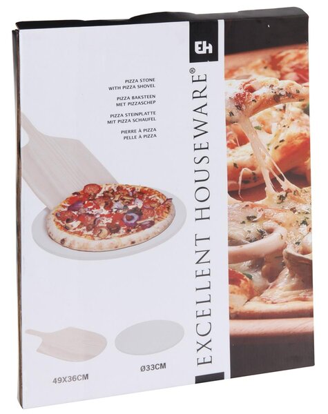 Prkénko na krájení pizzy Duo, keramický kámen + dřevo, (FI) 33 cm + 49x36 cm