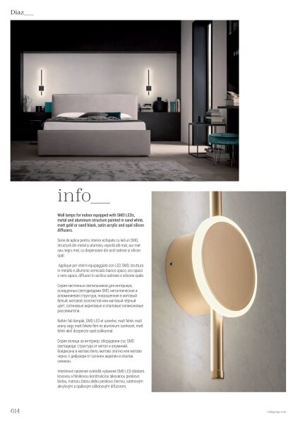 Redo 01-2701 - LED Nástěnné svítidlo DIAZ LED/18W/230V CRI 90 černá