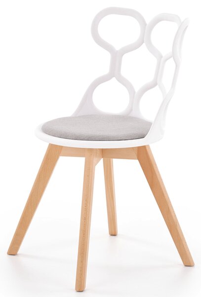 Jídelní židle SCK-308 bílo-šedá/přírodní