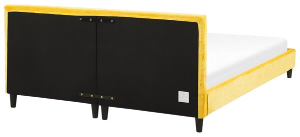 Postel Umělý samet FITOU 180 x 200 cm Žlutá