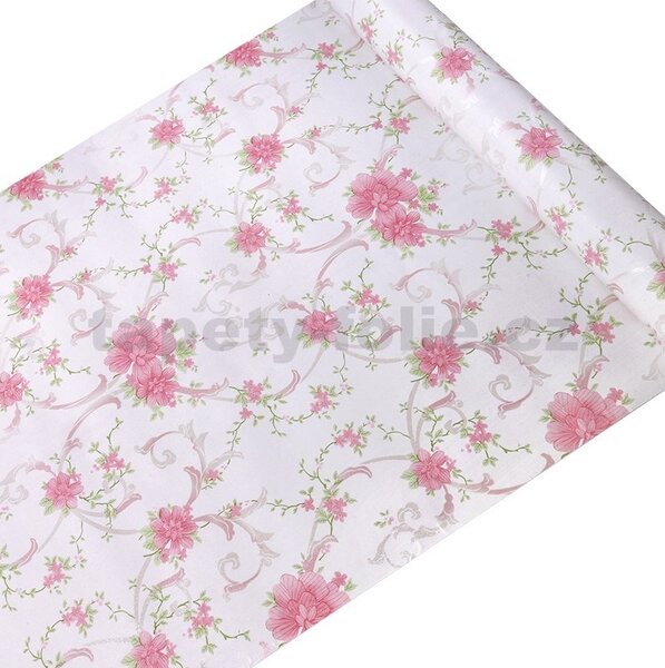 Samolepící tapety 45 cm x 10 m IMPOL TRADE 9111 růžové květinky samolepící tapety