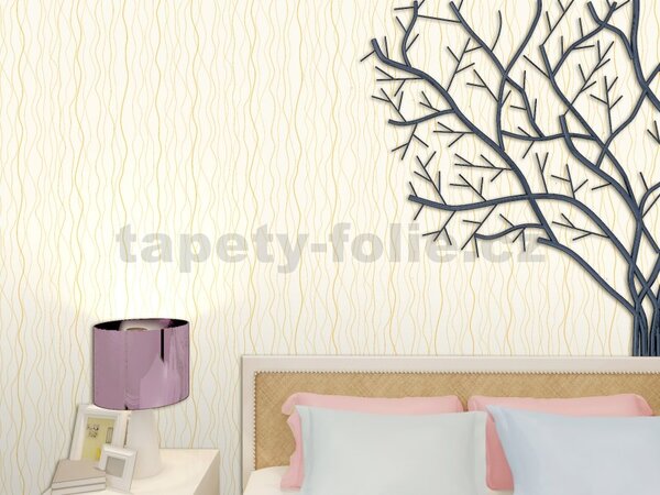 Samolepící tapety 45 cm x 10 m IMPOL TRADE 9146 vlnovky na krémovém podkladu samolepící tapety